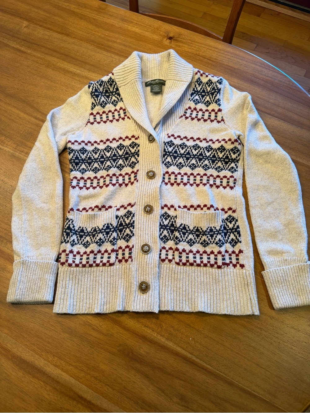 Eddie Bauer Nordic Fair Isle Cardigan XS